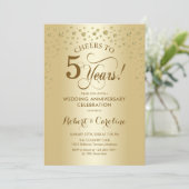 ゴールド5周年記念祝賀会招待状 招待状 (スタンド正面)