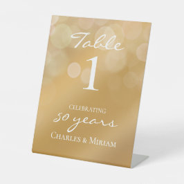 ゴールド50周年ウェディングパーティ テーブルサイン