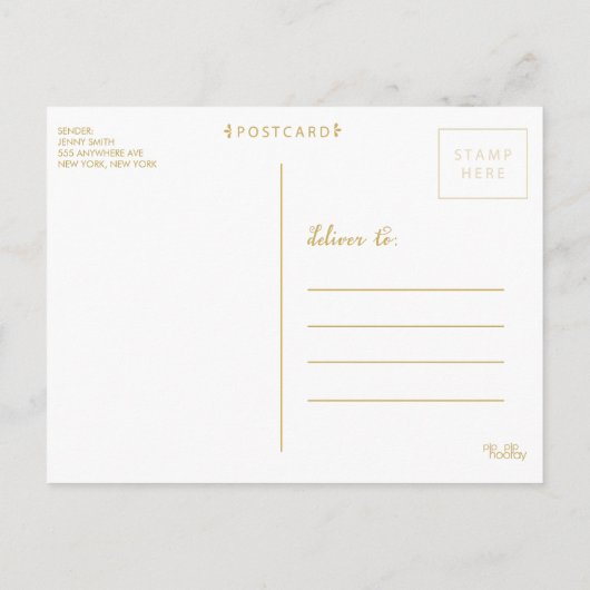 ゴールド50周年パーティーポストカード インビテーションポストカード (裏面)