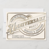 ゴールド50周年結婚式招待状 白 招待状 (正面)