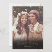 ゴールド50周年結婚記念写真結婚式 招待状 (裏面)