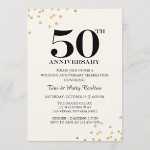 ゴールド50周年結婚記念日パーティーの招待状 招待状