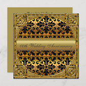 ゴールド50周年結婚記念日パーティー招待状 招待状 (正面/裏面)