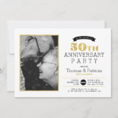 ゴールド50周年結婚記念日写真招待状 招待状 (正面)