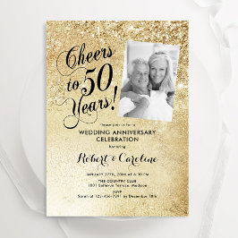 ゴールド50周年結婚記念日写真 招待状