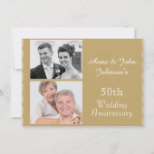 ゴールド50周年結婚記念日招待状 招待状 (正面)