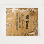 ゴールド50周年結婚記念日 タペストリー (正面(横))