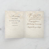 ゴールド50周年結婚記念日、パールとレース カード (内部)