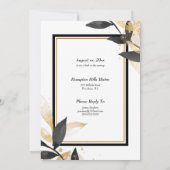 ゴールド50周年結婚記念日、ブラック＆ゴールドイン 招待状 (裏面)