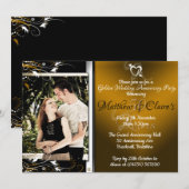 ゴールド50周年記念写真招待状 招待状 (正面/裏面)