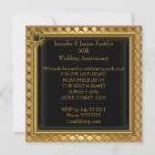 ゴールド50周年記念 エリート エレガント ブラックゴールド 招待状 (裏面)