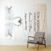 ゴールド50周年 白いスワンが愛に満ちて タペストリー (インサイチュ(横))