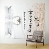 ゴールド50周年 白いスワンが愛に満ちて タペストリー (インサイチュ(横))