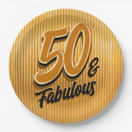 ゴールド50歳の誕生日パーティープレート ペーパープレート