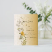 ゴールド50歳の誕生日招待状のポストカード インビテーションポストカード (スタンド正面)