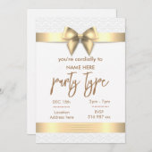 ゴールド あなたは心から招待されています 招待カード 招待状 (正面/裏面)
