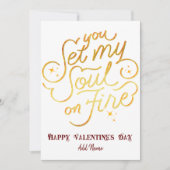 ゴールド あなたは私の魂に火をつけた バレンタイン アニバーサリー シーズンカード (正面)