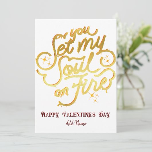 ゴールド あなたは私の魂に火をつけた バレンタイン アニバーサリー シーズンカード (スタンド正面)