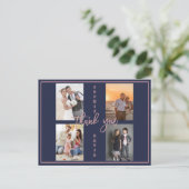 ゴールド まだ誓いを更新する フォト コラージュ ポストカード (スタンド正面)