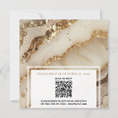 *~*ゴールド アイボリー ゴールド 瑪瑙 RSVP AR66 QR ウェディング 招待状 (裏面)