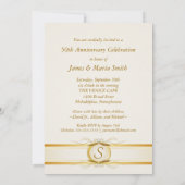 ゴールド＆アイボリー 50周年パーティー招待状 招待状 (裏面)