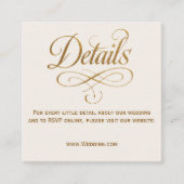 ゴールド＆アイボリーQR結婚式詳細カード エンクロージャーカード (正面)