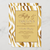 ゴールド アニマル プリント インビテーション (正面/裏面)