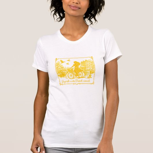 ゴールド アムステルダム アーチ橋 チャーム Tシャツ (正面)