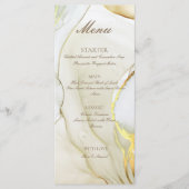 ゴールド アルコール インク 手作り 白 フラット メニュー (正面)