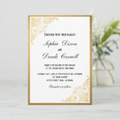 ゴールド アートデコ ウェディング アナウンスメント インビテーション (スタンド正面)