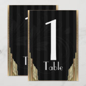 ゴールド アートデコ ストライプ テーブルナンバー (正面/裏面)