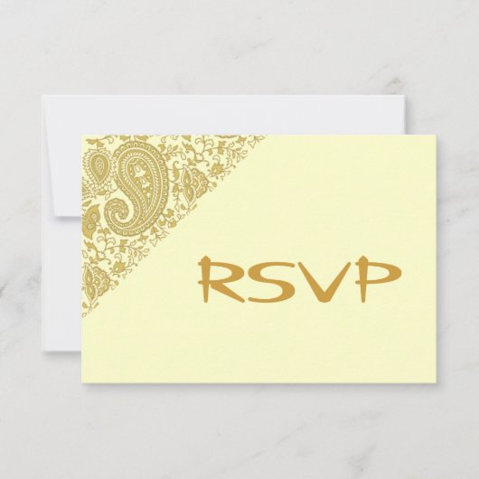 ゴールド インド風ダマスク RSVP (正面)