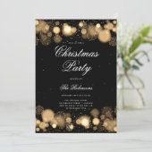 ゴールド ウィンター クリスマス パーティー 招待プログラム & メニュー 招待状 (スタンド正面)