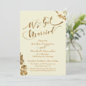 ゴールド ウィー ゴット マリード ウィズ ボタニカルズ, アイボリー 招待状 (スタンド正面)