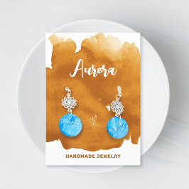 ゴールド ウォーターカラー ウォッシュ 手描き 現代のジュエリー 名刺