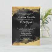 ゴールド・ウォーターカラー・スター・オブ・デイビッド・ミッツヴァー 招待状 (スタンド正面)