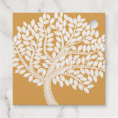 ゴールド ウォーターカラー ツリー ウェディング フェイバータグ (裏面)