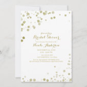 ゴールド ウォーターカラー ドット モダン クリーン ブライズシャワー 招待状 (正面)