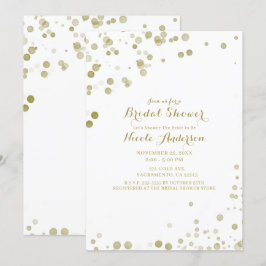 ゴールド ウォーターカラー ドット モダン クリーン ブライズシャワー 招待状
