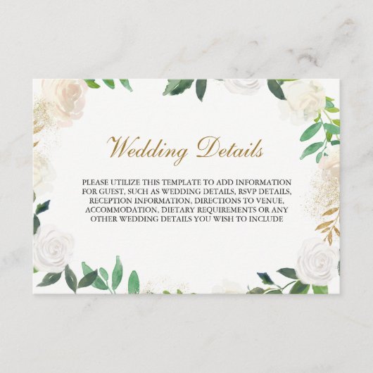 ゴールド ウォーターカラー リース 結婚式 披露宴 詳細 エンクロージャーカード (正面)