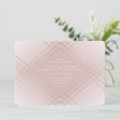 ゴールド エレガンス ピンク ダイヤモンド ガツビー ウェディング 招待状 (スタンド正面)