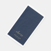 ゴールド | エレガントでスタイリッシュなレタリング チェアーズ イベント用ナプキン (コーナー)