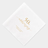ゴールド | エレガントな50周年結婚記念日 箔ナプキン (右)