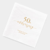 ゴールド | エレガントな50周年結婚記念日 箔ナプキン (左)