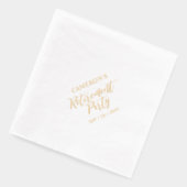 ゴールド | エレガントスタイリッシュレタリング退職パーティー 箔ナプキン (左)