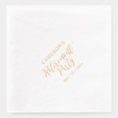 ゴールド | エレガントスタイリッシュレタリング退職パーティー 箔ナプキン (正面)