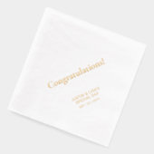 ゴールド | エレガントスタイリッシュレタリング 箔ナプキン (左)