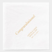 ゴールド | エレガントスタイリッシュレタリング 箔ナプキン (正面)