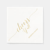 ゴールド |エレガントレタリングスタイリッシュ応援すべて スタンダードカクテルナプキン (正面)