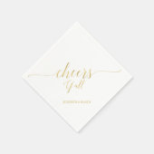 ゴールド |エレガントレタリングスタイリッシュ応援すべて スタンダードカクテルナプキン (角)